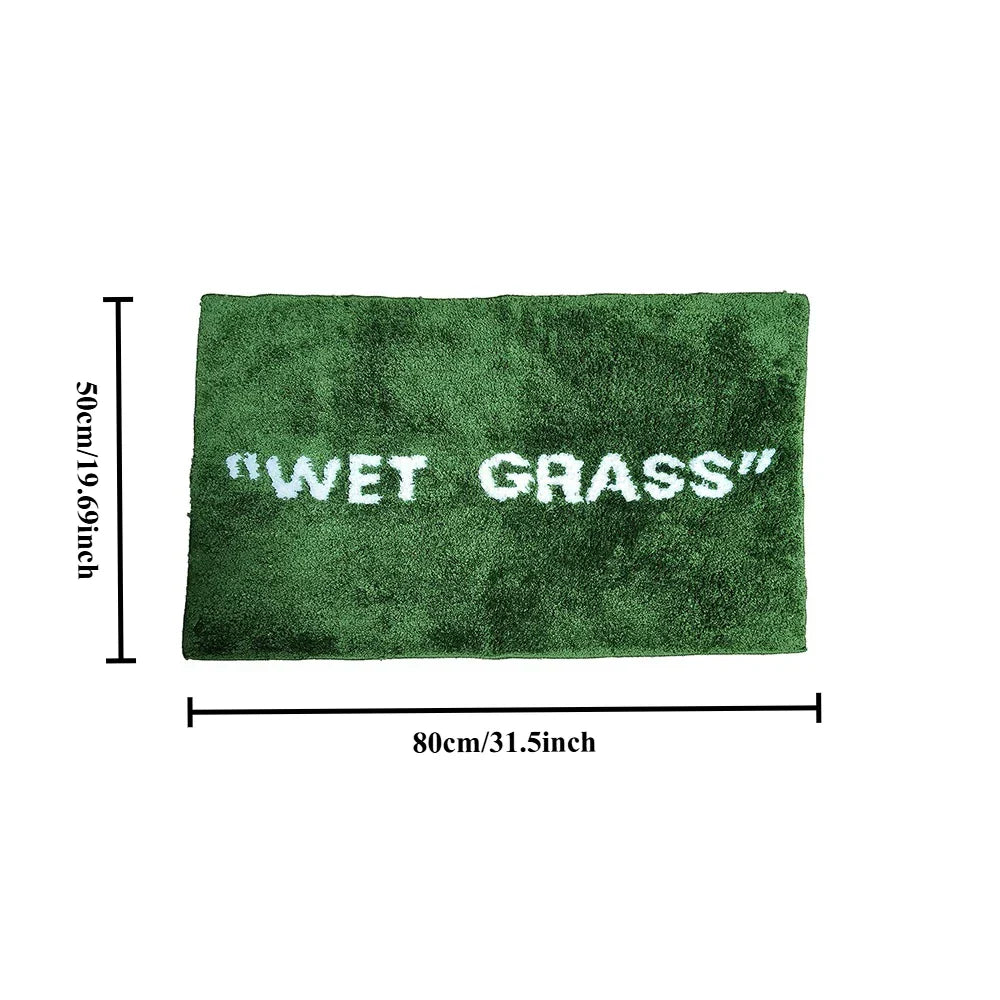 FreshLawn Comfort Mat – Trendy "Wet Grass" Doormat in Green with Soft Plush | Kalsten