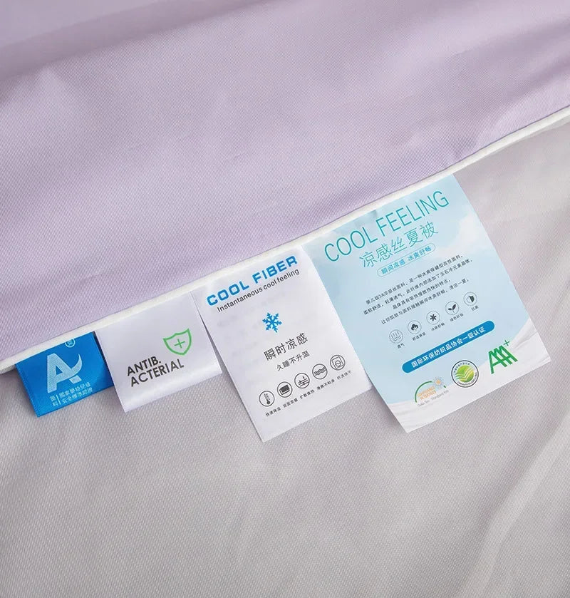 Air Condition Summer Comforter — Pure Color Ice Silk Cooling Blanket, Lightweight & Smooth Twin/King Size Quilt | Kalsten