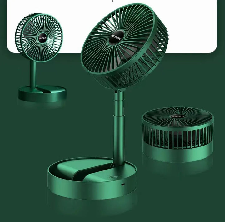 Portable 6-Inch Stand Fan | Folding Telescopic Floor/USB | Rechargeable Battery | 3 Speeds, Super Quiet, Adjustable Height | Kalsten