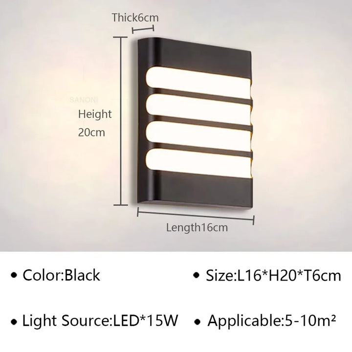 Modern LED Outdoor Wall Lamp – Waterproof Garden Sconce, Wall Light for Aisle, Balcony, and Entryway Decor | Kalsten