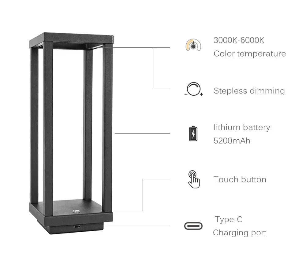 Modern Rechargeable LED Table Lamp – European Design for Restaurants, Hotels, and Home Decor | Kalsten