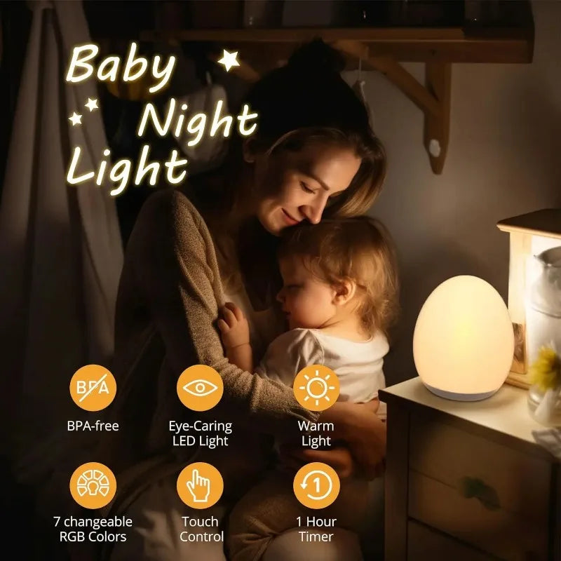 Kalsten | Lumiboo Night Light | RGB & Warm White | Touch Control | 100h Battery | 12 × 10 cm | Baby & Children's Room