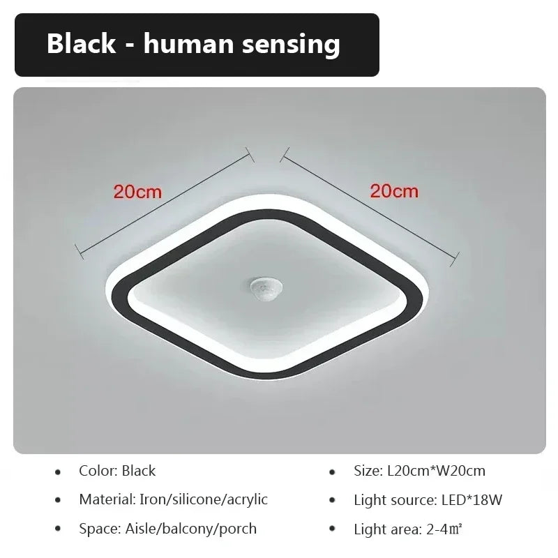 Modern LED Ceiling Lamp with Motion Sensor – Energy-Efficient Lighting for Living Room, Bedroom, Corridor, and Stairs (90-260V) | Kalsten