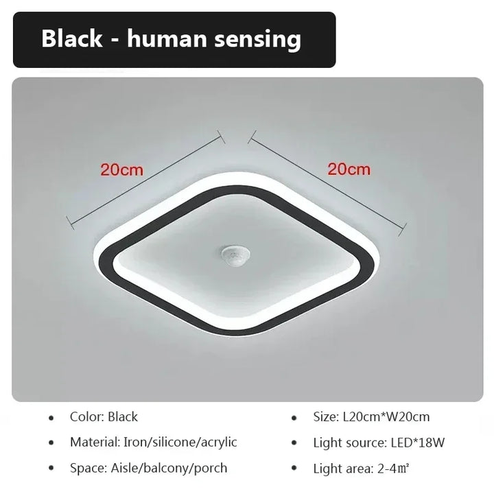 Modern LED Ceiling Lamp with Motion Sensor – Energy-Efficient Lighting for Living Room, Bedroom, Corridor, and Stairs (90-260V) | Kalsten