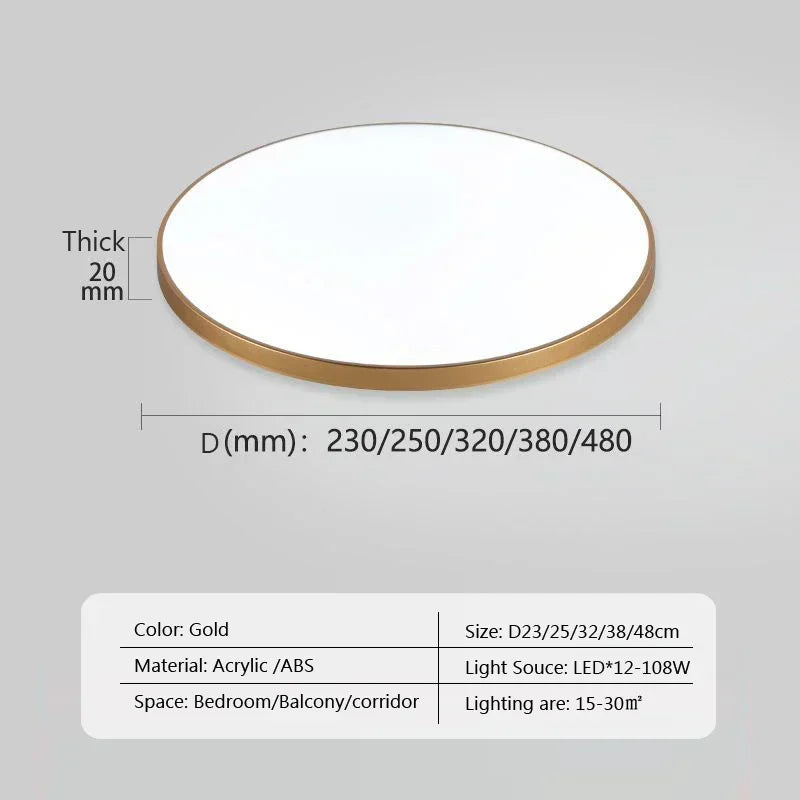 Modern LED Round Ceiling Lamps - Ceiling Light Fixtures for Living Room, Bedroom, Bathroom, Dining Room, Kitchen | Kalsten