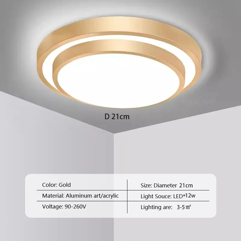 Modern LED Ceiling Light - Double Layers Round Aluminium Remote Controlled Lamp for Bedroom, Dining Room, Living Room Decor | Kalsten