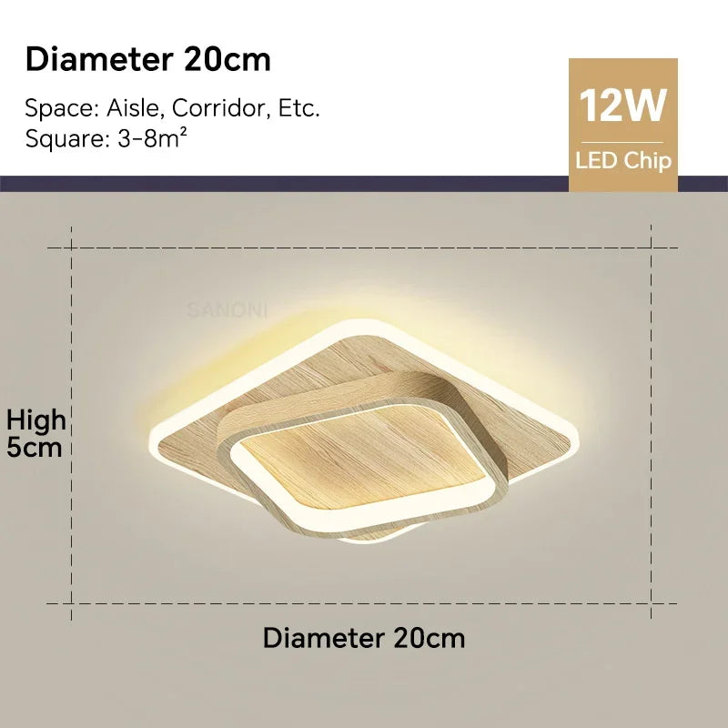 Modern LED Ceiling Lamp - Square Ceiling Light Fixture for Living Room, Stair, Aisle, and More | Kalsten