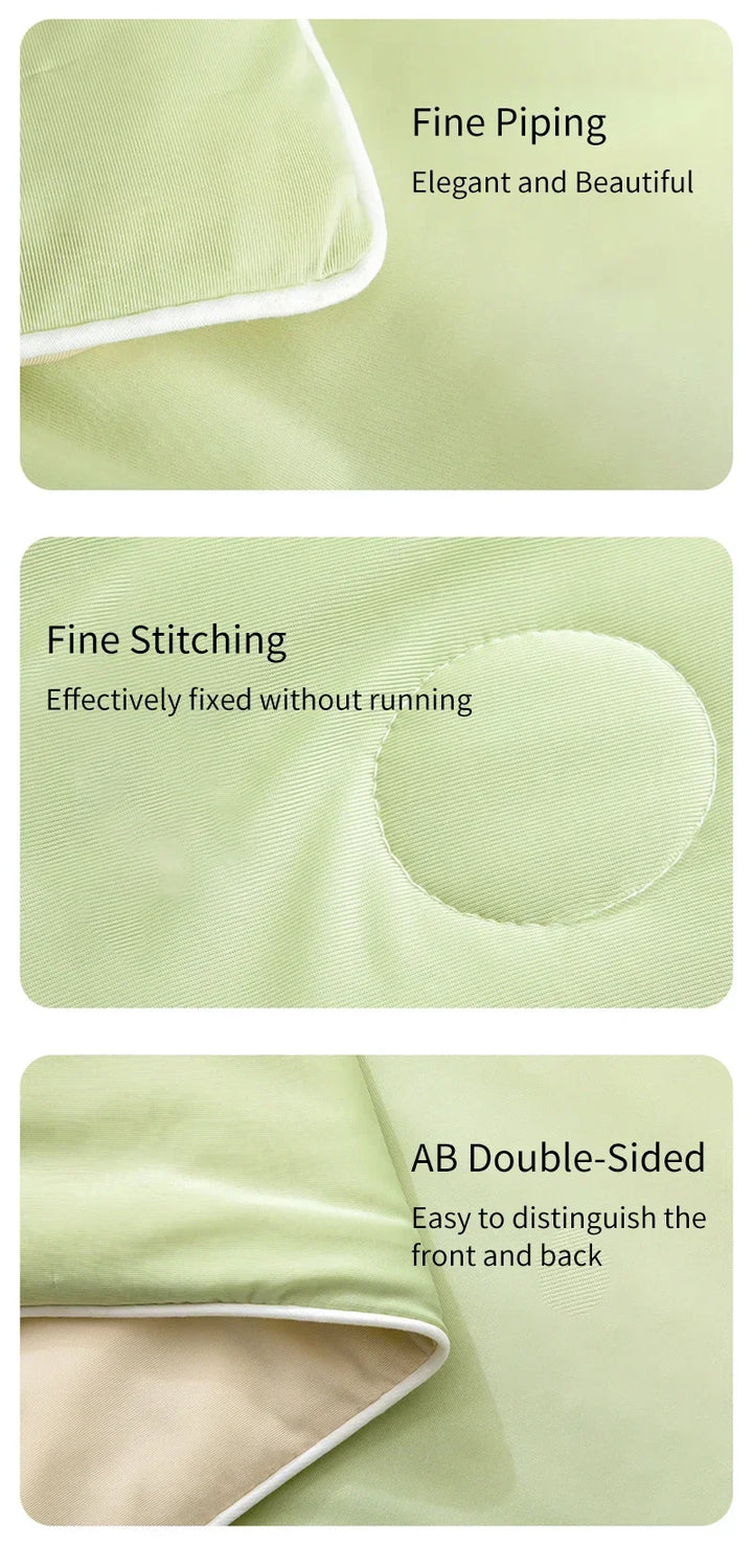 Air Condition Summer Comforter — Pure Color Ice Silk Cooling Blanket, Lightweight & Smooth Twin/King Size Quilt | Kalsten