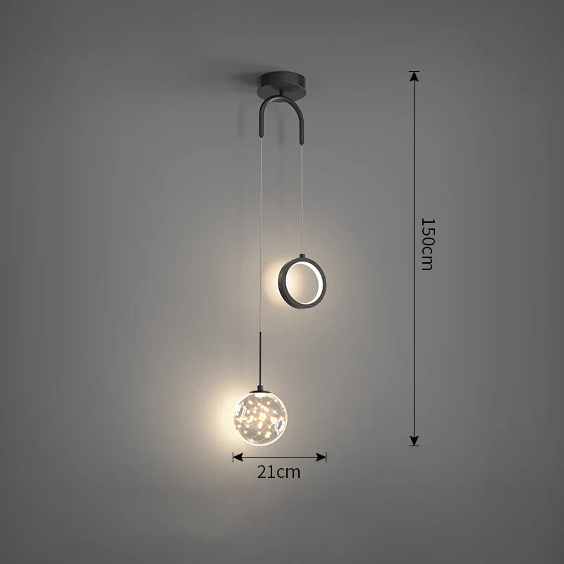 Modern LED Pendant Light – 2-Way Indoor Hanging Lamp for Living Room, Bedroom, Dining Table with Adjustable 3 Light Colors | Kalsten
