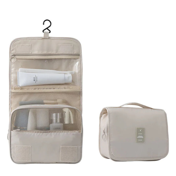 Kalsten | Travel toiletry bag for hanging | 6 compartments & moisture compartment | Compact & versatile | Water-repellent polyester