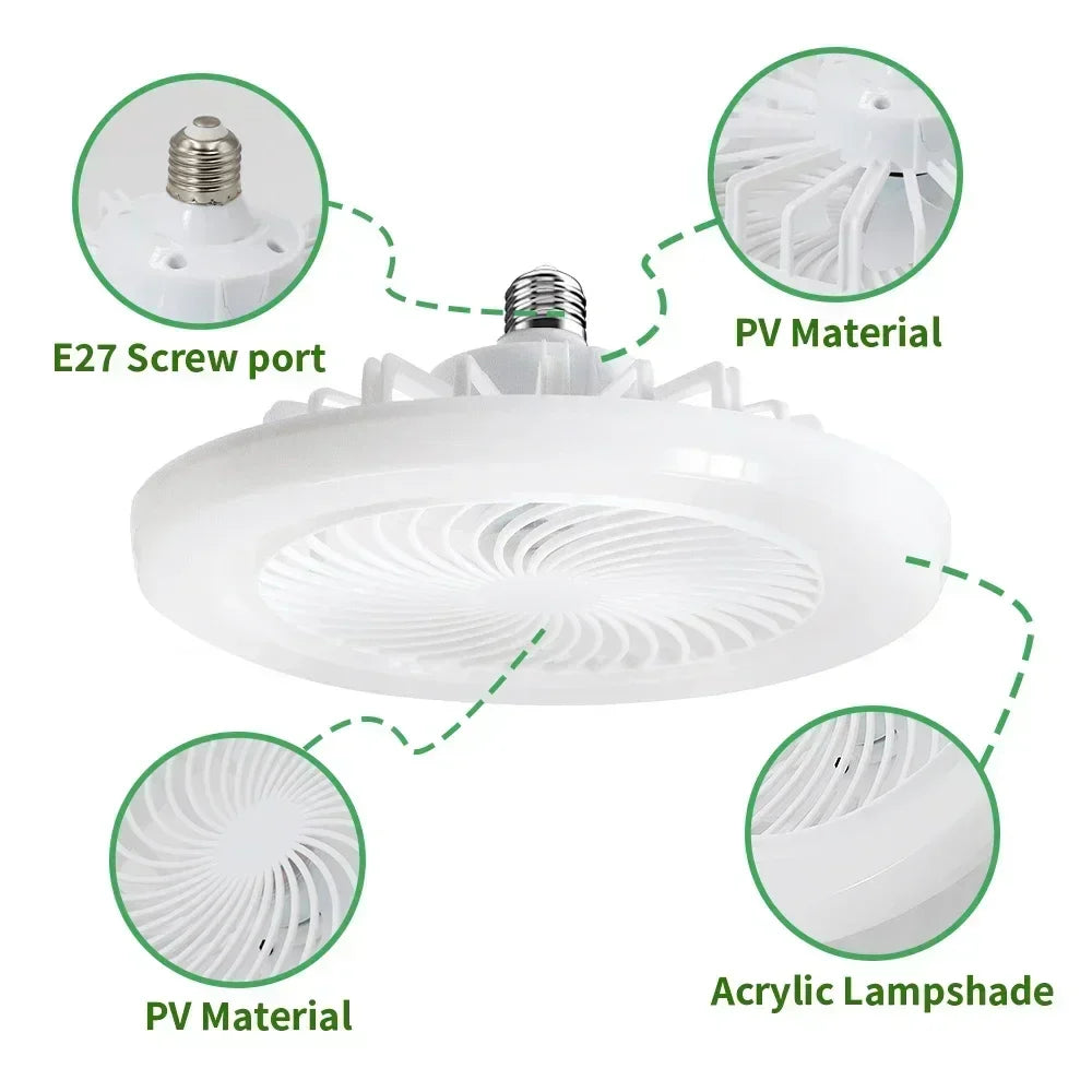 Upgrade Your Living Space with the Smart Remote Control Ceiling Fan - LED Lighting and E27 Converter Base Included for Ultimate Convenience | Kalsten