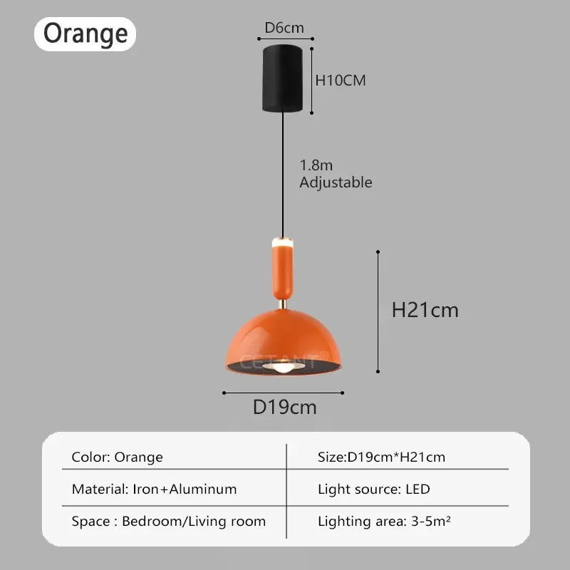 Nordic Liftable LED Pendant Light – Modern Iron Hanging Lamp for Bedroom, Living Room, Study, and Bar (Adjustable Height, Warm Light) | Kalsten