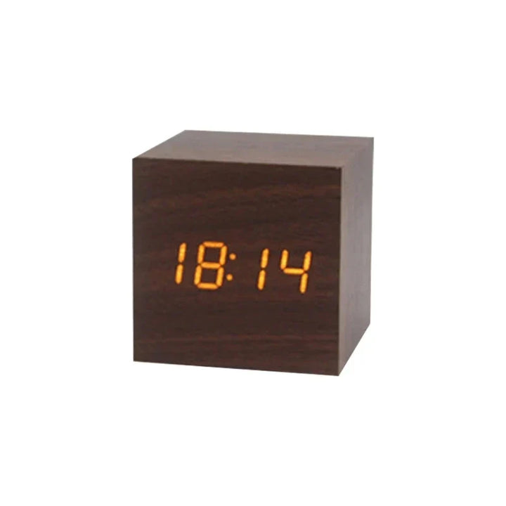 Kalsten | Wood LED clock with temperature display, digital time display and minimalist design – Perfect for bedroom and office