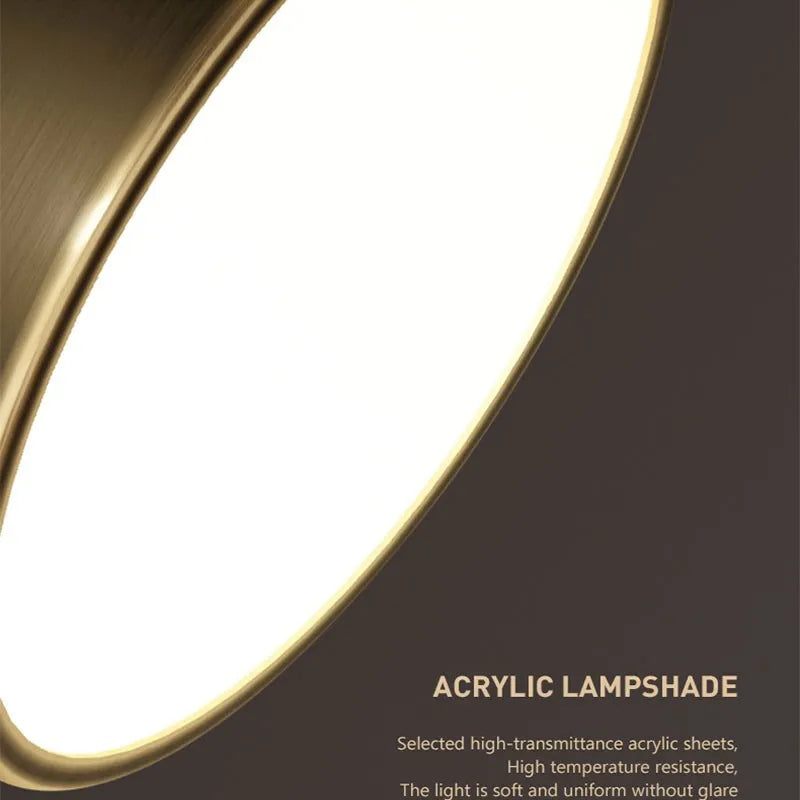 Modern LED Ceiling Light – Nordic Copper Decor for Bedroom, Living Room, Dining Room, and Corridor – Round Surface Mounted Fixture | Kalsten