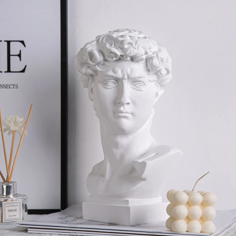 Kalsten | European Home Decor David Head Resin Statues Statues Home Decor Modern Abstract Art Bust Sculpture Art Sketch Practice