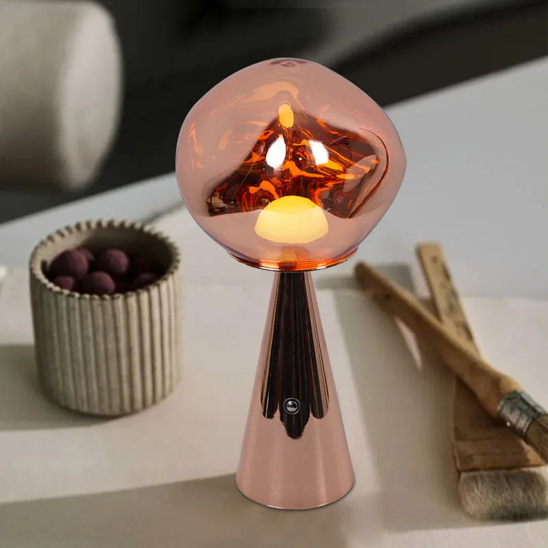 Modern Mini Table Lamp in Lava Design with LED Light - Decorative Lamp for Living Room, Bedroom & Office | Kalsten