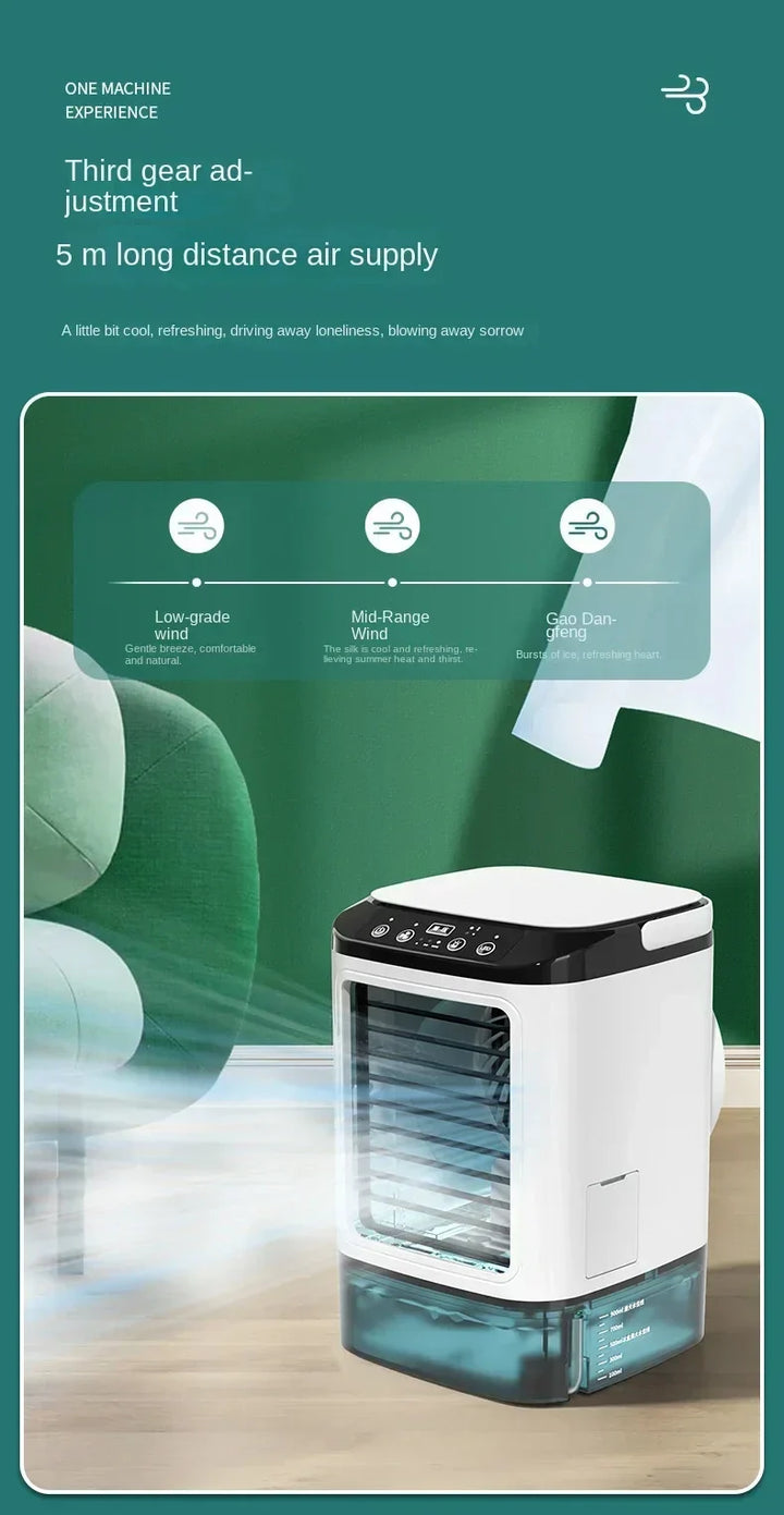 Portable Desktop Air Conditioner Fan – Dual Spray Ultrasonic Humidifier, 3-Speed Silent Air Cooler with Night Light for Home | Kalsten