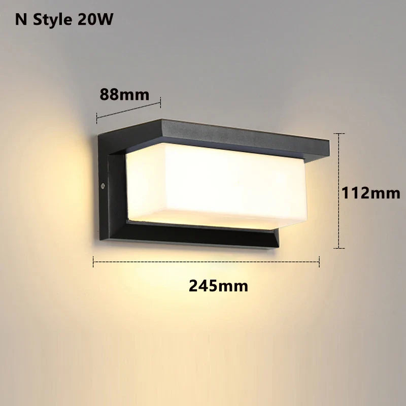 Modern LED Outdoor Wall Light with Motion Sensor - Waterproof IP65 Porch Lights for Balcony Garden | Kalsten