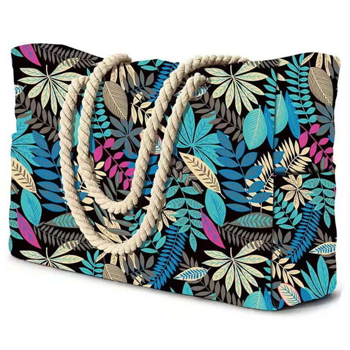 Kalsten | Marivalis Striped Beach Bag with Zipper | Foldable Sand Resistant Canvas | For Travel & Vacation