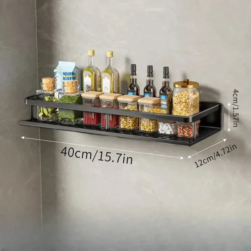 Wall-Mounted Kitchen Rack – Space-Saving and Stylish Aluminum Rack for Kitchen Utensils | Kalsten