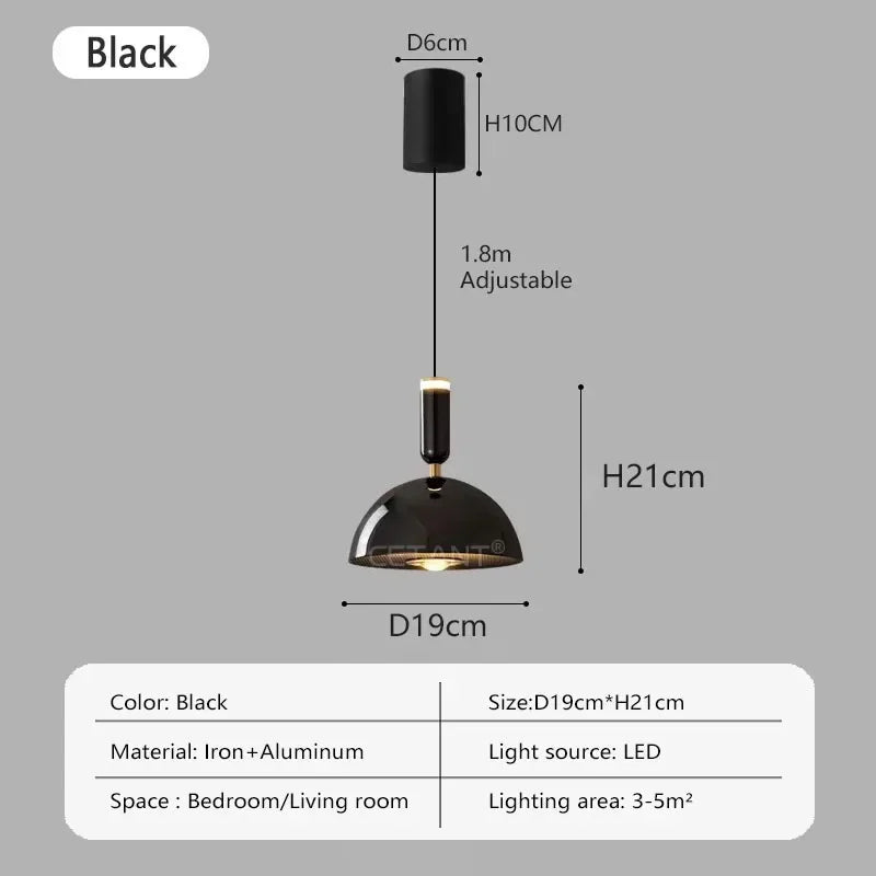 Nordic Liftable LED Pendant Light – Modern Iron Hanging Lamp for Bedroom, Living Room, Study, and Bar (Adjustable Height, Warm Light) | Kalsten