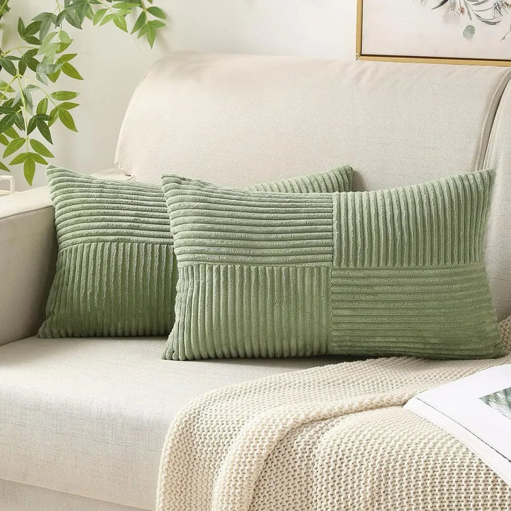 Kalsten | VelvetAura Cushion Cover - Stylish Striped Cushion Covers in Luxury Corduroy Set