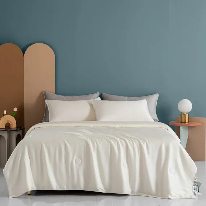 Air Condition Summer Comforter — Pure Color Ice Silk Cooling Blanket, Lightweight & Smooth Twin/King Size Quilt | Kalsten