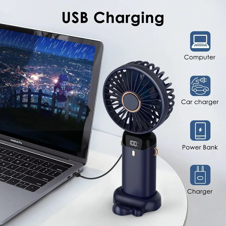 Electric Fan Portable Air Conditioner Mini Cooler Rechargeable Neck Fans for Home Free Shipping Hand Usb Conditioning Blades | Kalsten