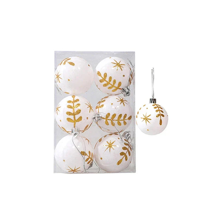 Elegant Snowflake Christmas Baubles Set – High-quality Christmas ornaments in red, white and gold, perfect for festive tree decoration at Christmas | Kalsten