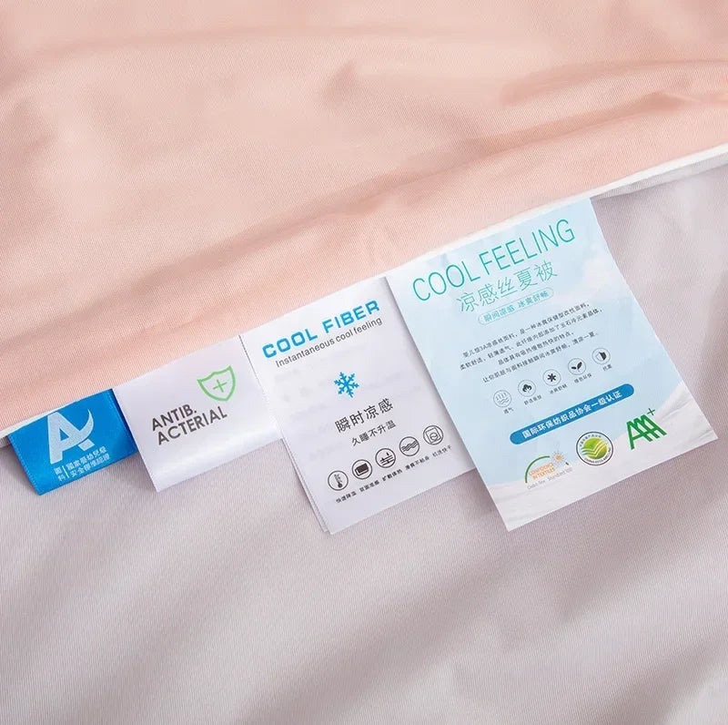 Air Condition Summer Comforter — Pure Color Ice Silk Cooling Blanket, Lightweight & Smooth Twin/King Size Quilt | Kalsten
