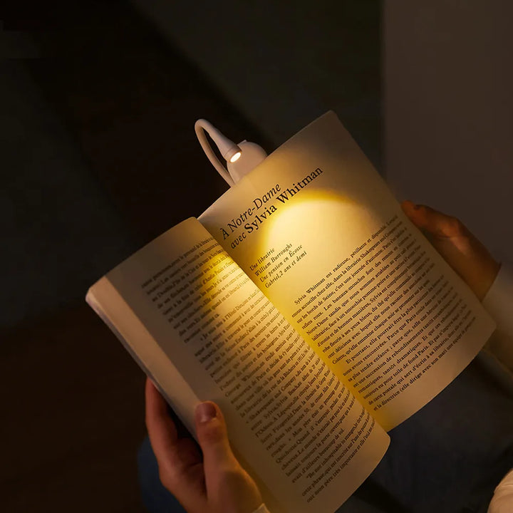 Kalsten | Mini Book Light - Portable Clip-On Night Light with USB Charging, Dimmable LED for Bedroom, Eye Protection, and Camping - 360° Flip Clip Book Lamp