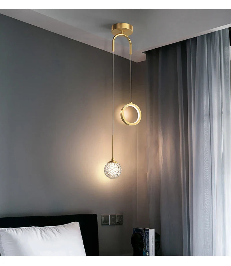 Modern LED Pendant Light – 2-Way Indoor Hanging Lamp for Living Room, Bedroom, Dining Table with Adjustable 3 Light Colors | Kalsten