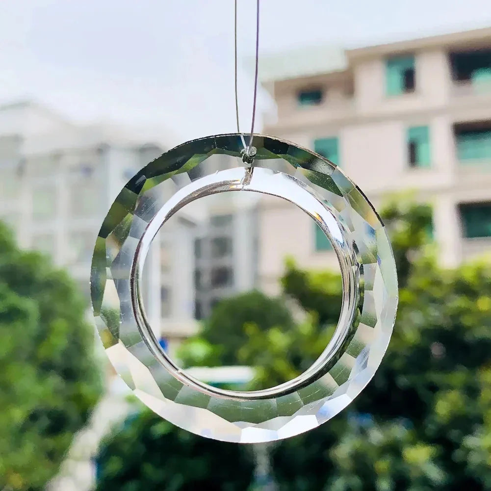 Kalsten | Crystal Suncatcher LumiRing 50 | Ø 50 cm | Glass Prism for Windows, Garden & Decor | Rainbow Catcher for Light Plays