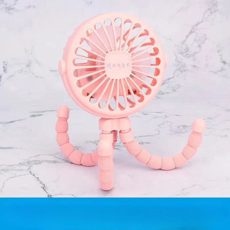 Rechargeable Baby Stroller Fan: Handheld USB Bladeless Mini Ventilator - Silent Cooling for Outdoor Use, Neck and Table Fan | Kalsten