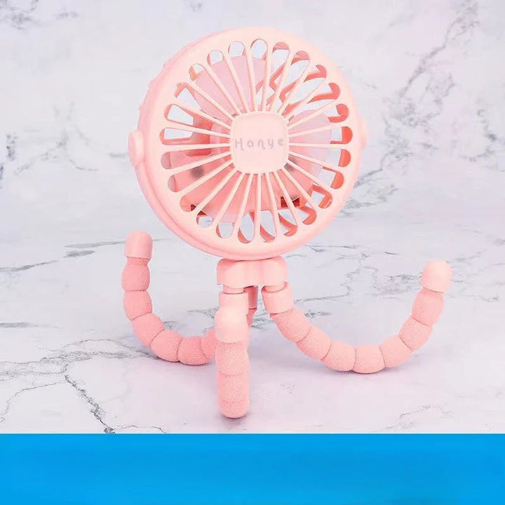 Rechargeable Baby Stroller Fan: Handheld USB Bladeless Mini Ventilator - Silent Cooling for Outdoor Use, Neck and Table Fan | Kalsten