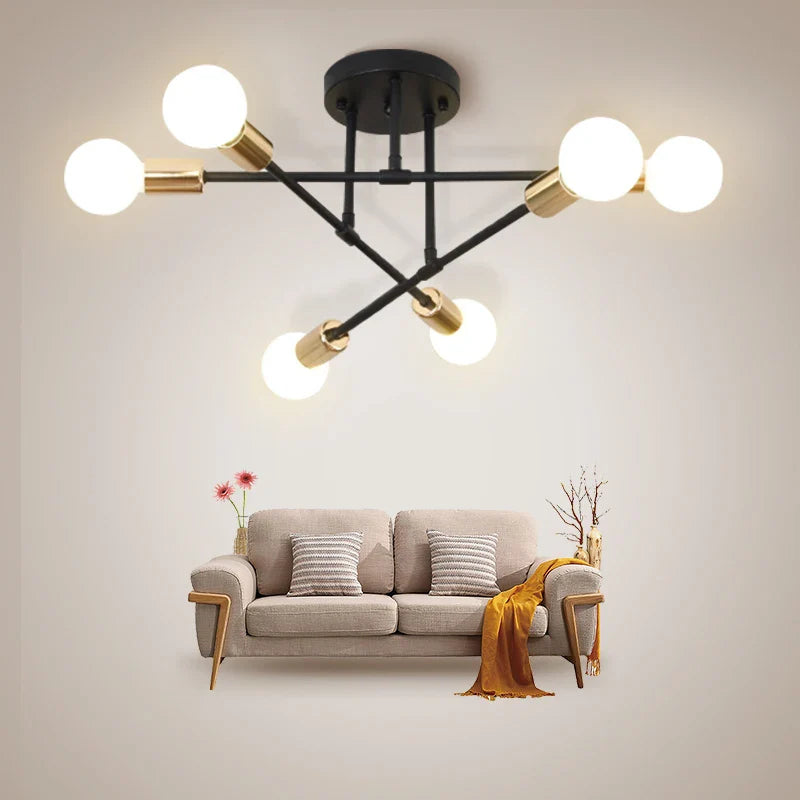 Modern LED Ceiling Chandelier – 6-Light Hanging Pendant Lamp for Living Room, Dining Room, and Kitchen | Kalsten