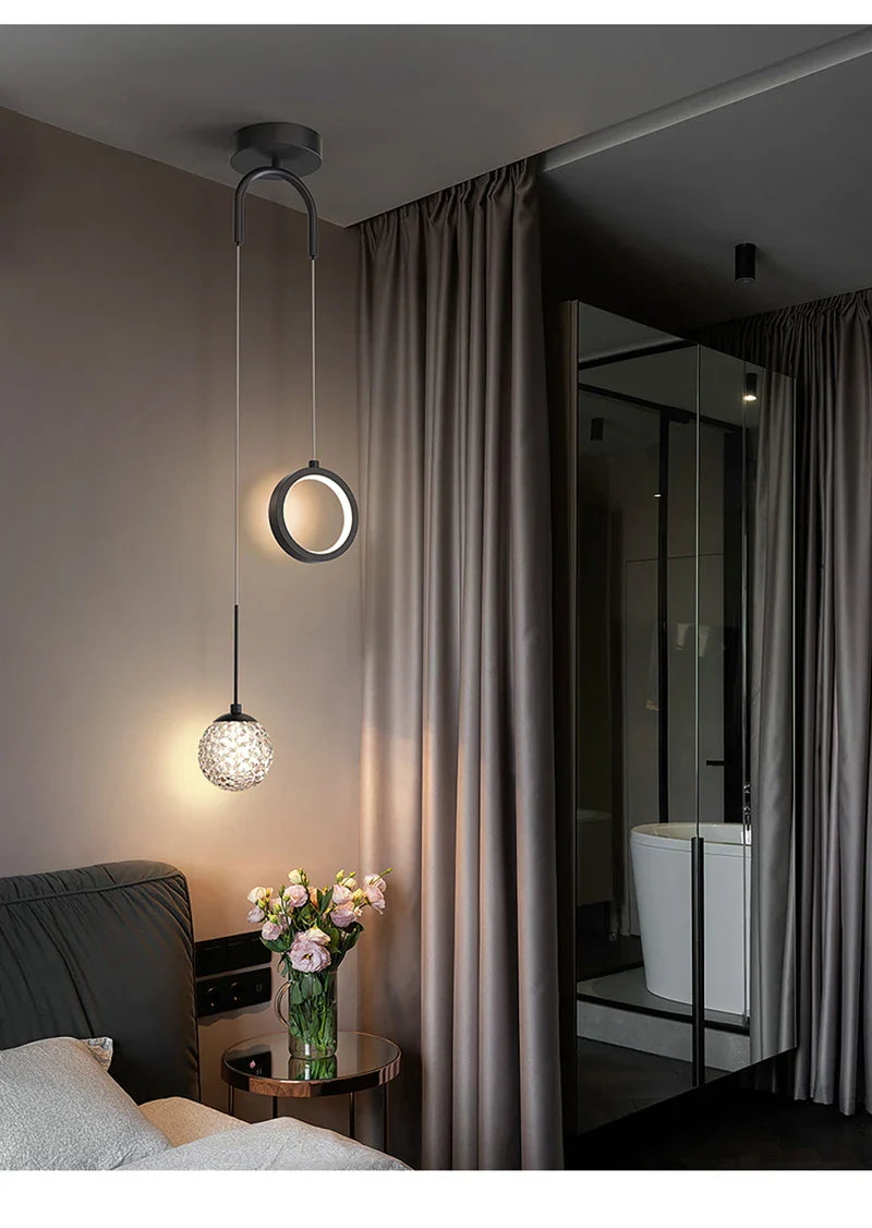 Modern LED Pendant Light – 2-Way Indoor Hanging Lamp for Living Room, Bedroom, Dining Table with Adjustable 3 Light Colors | Kalsten