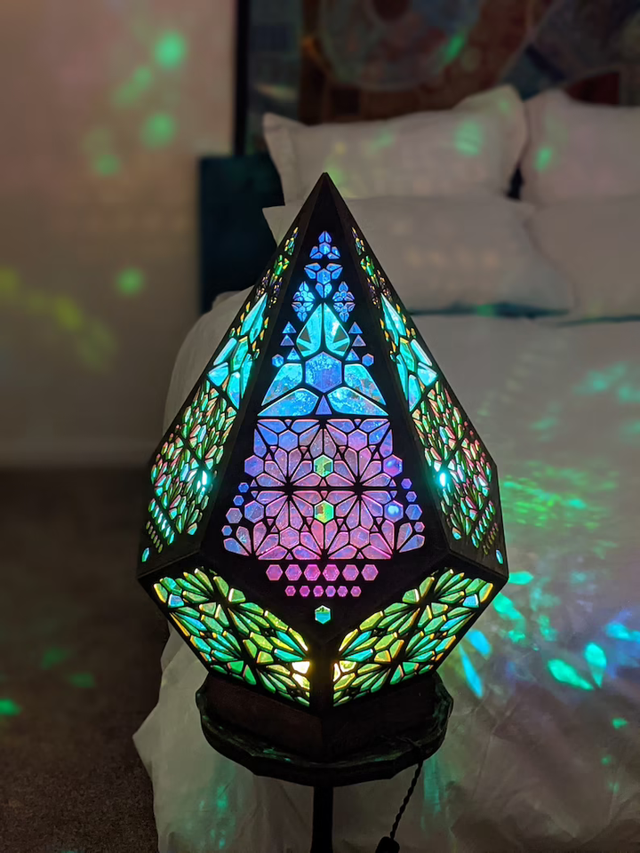 Glass-in-Block Style LED Table Lamp - LumiAura | Kalsten