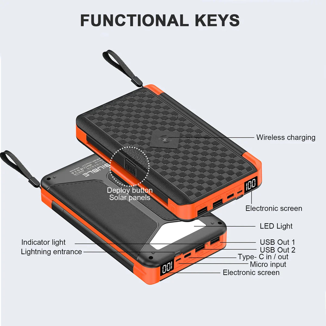 Solar Fast Charging Ultra-Large Capacity Portable Powerbank | Kalsten