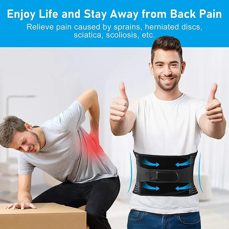 Kalsten | Back Support Belt OrthoFlexa | 360° Lumbar Support with Memory Aluminum & Steel Springs | Breathable & Invisible under Clothing
