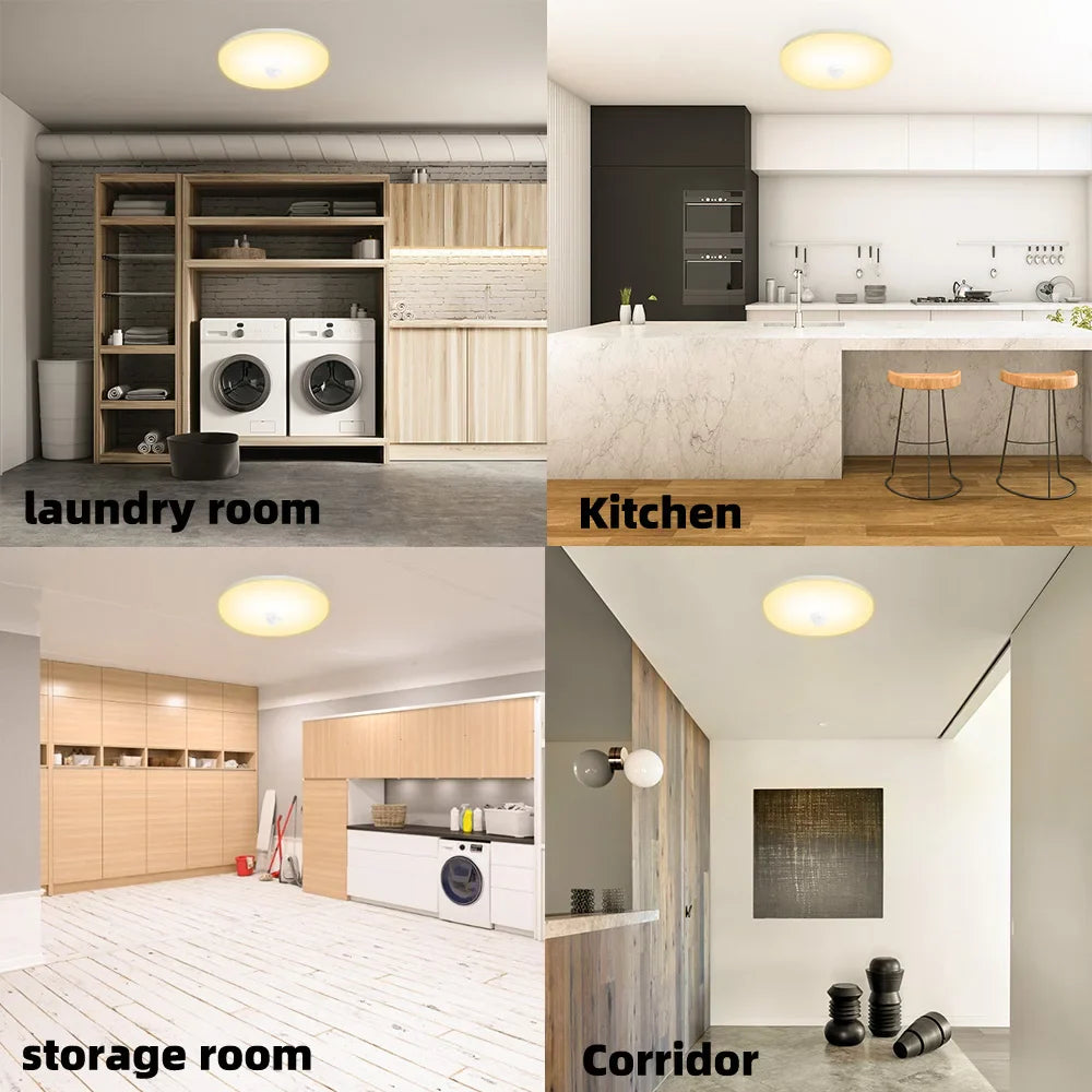 LED PIR Motion Sensor Ceiling Lamp - Modern Light Fixtures for Bedroom, Living Room, Stairs Lighting | Kalsten