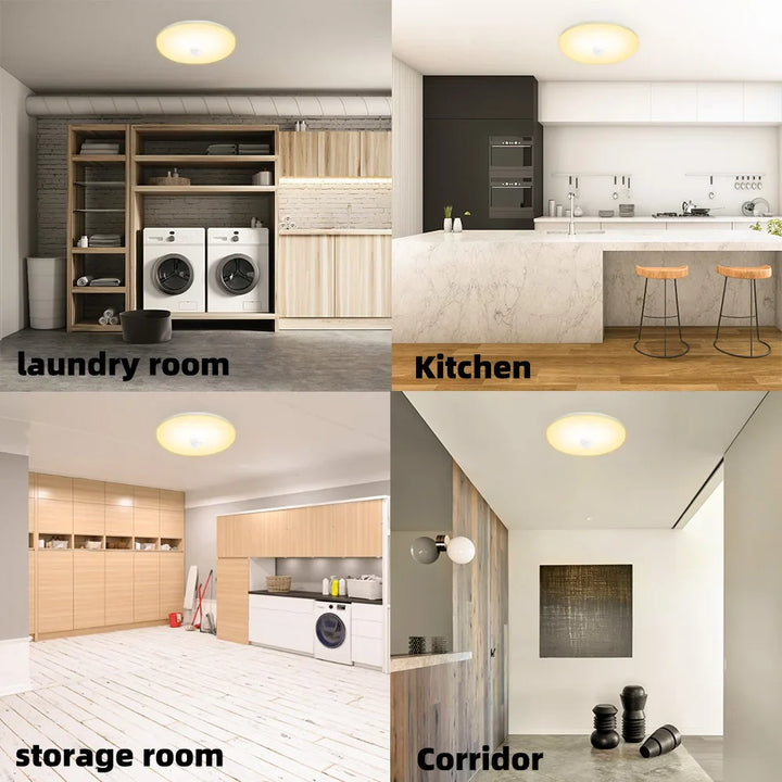 LED PIR Motion Sensor Ceiling Lamp - Modern Light Fixtures for Bedroom, Living Room, Stairs Lighting | Kalsten