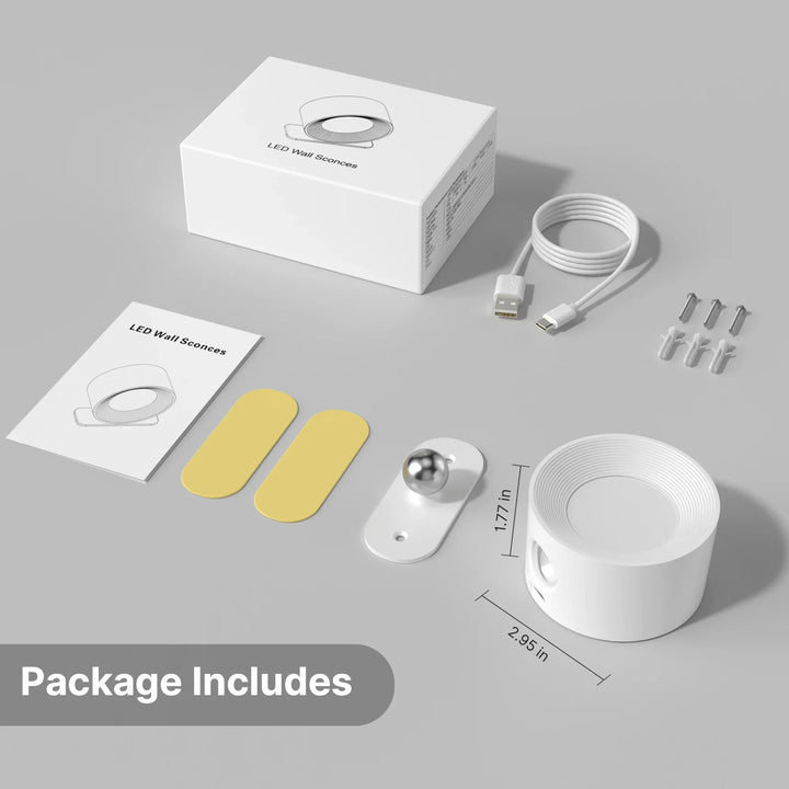 LED Indoor Wall Lamps with 360 Rotation - Modern Nordic Fixtures for Bedroom Decor | Kalsten