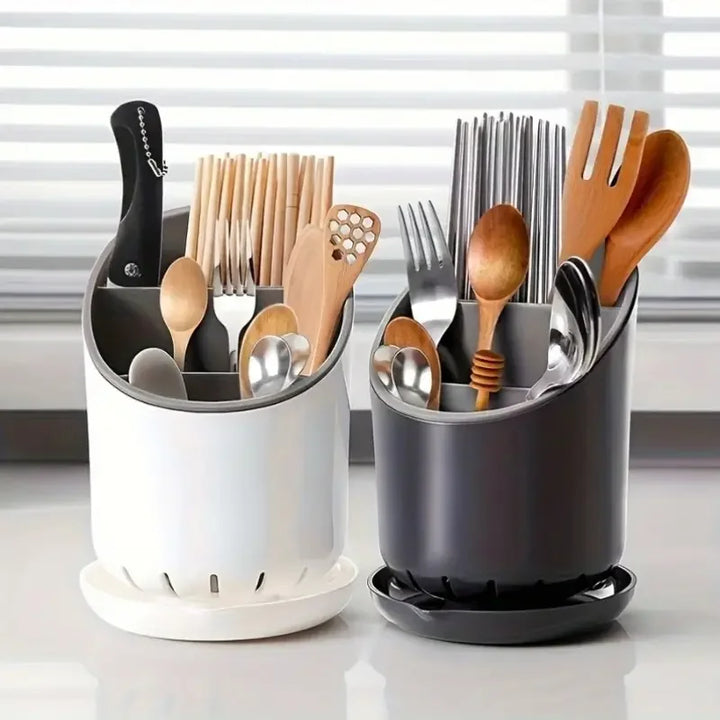 Kalsten | OrgaClean Cutlery Holder with Draining Function | Multi-layer Kitchen Organizer for Chopsticks, Spoons & Cutlery | Hygienic & Easy to Clean