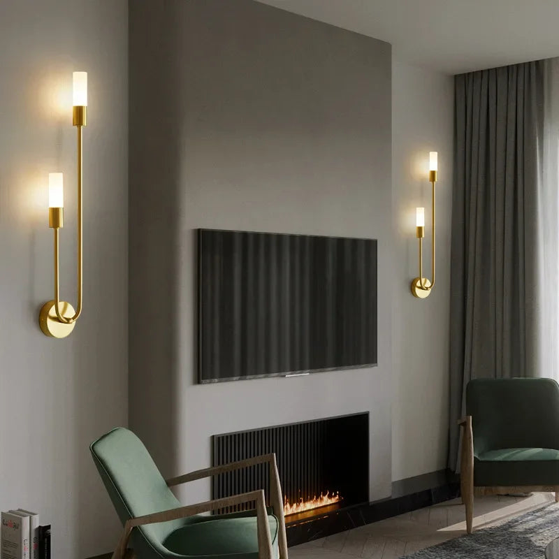 Modern Gold LED Wall Light – Nordic Sconce for Living Room, Bedroom, Kitchen, and Hallway Décor | Kalsten