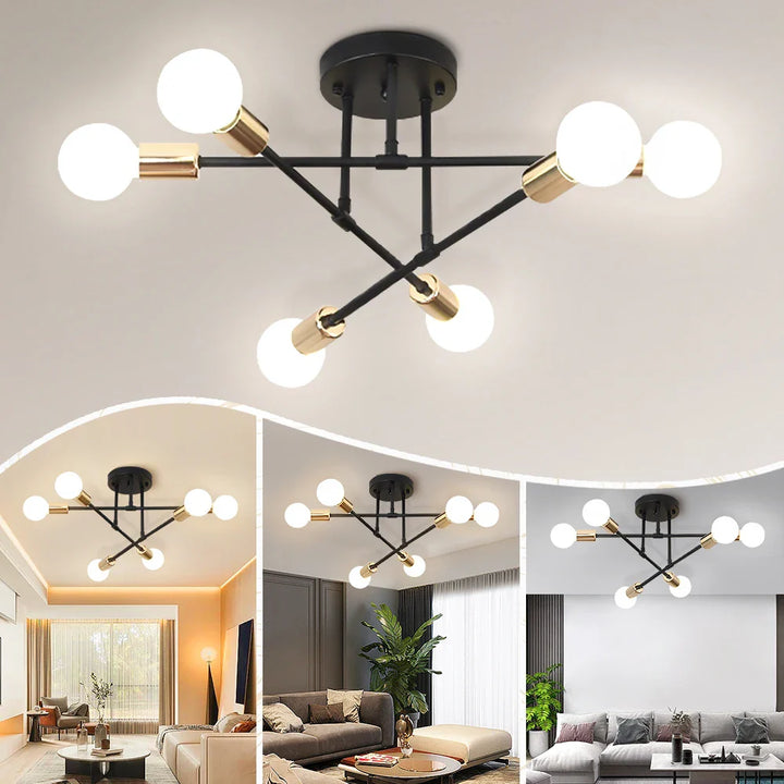 Modern LED Ceiling Chandelier – 6-Light Hanging Pendant Lamp for Living Room, Dining Room, and Kitchen | Kalsten