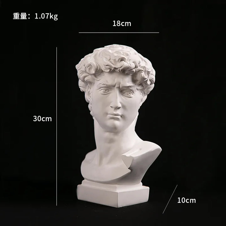 Kalsten | European Home Decor David Head Resin Statues Statues Home Decor Modern Abstract Art Bust Sculpture Art Sketch Practice