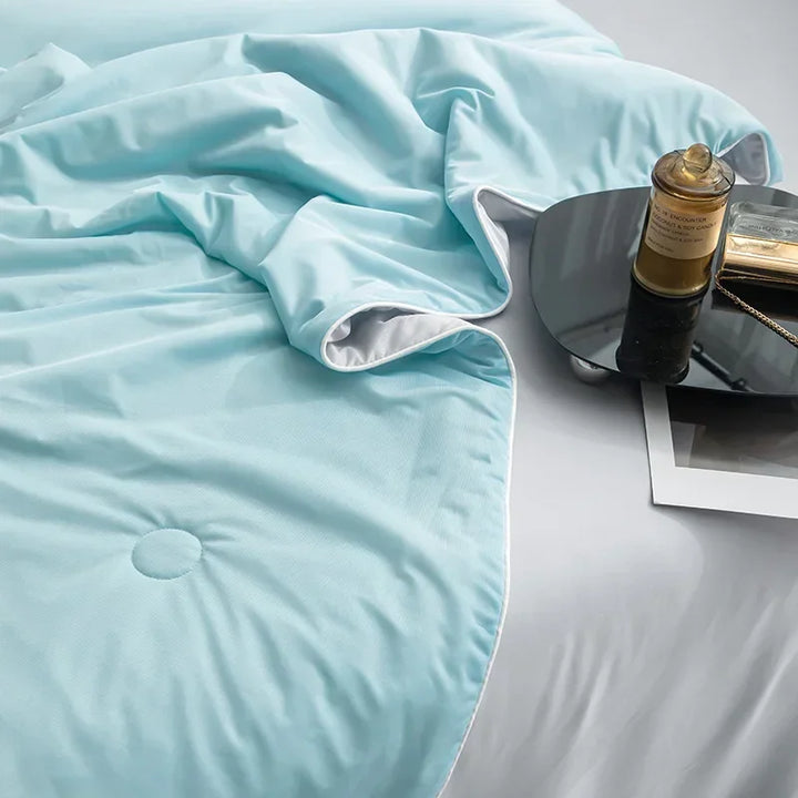 Air Condition Summer Comforter — Pure Color Ice Silk Cooling Blanket, Lightweight & Smooth Twin/King Size Quilt | Kalsten