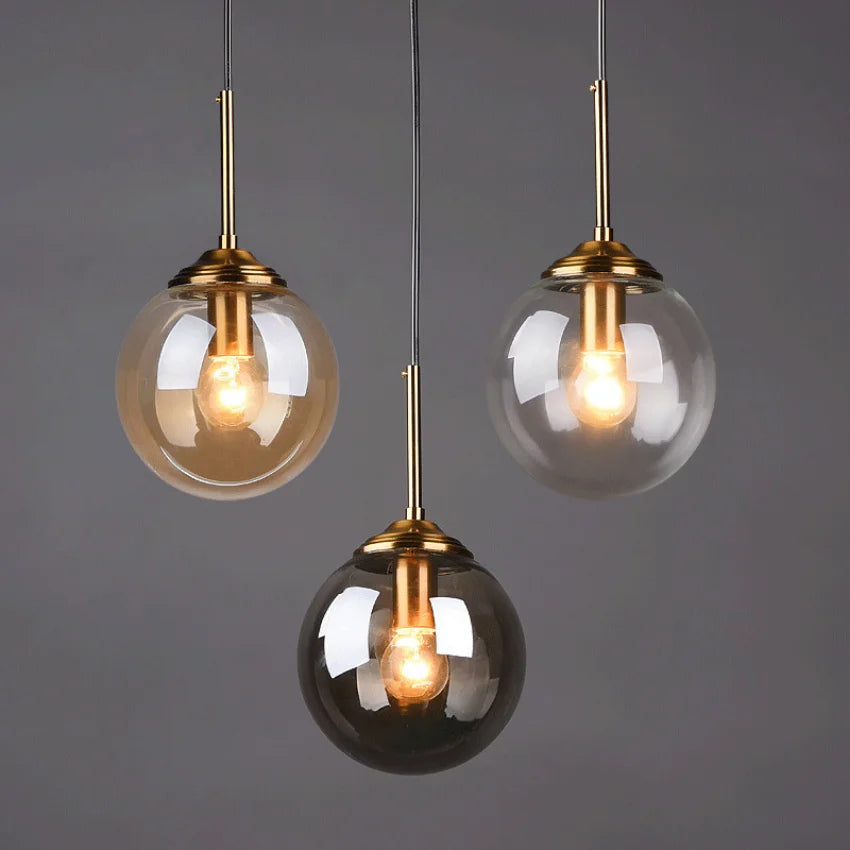 Modern Glass Pendant Lights for Bedroom Bedside Bathroom Hanging Lamp Ceiling Chandeliers Hotel Restaurant Decoration Ring | Kalsten