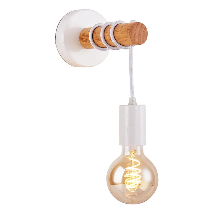 Modern Minimalist E27 Wood Wall Light – LED Wall Sconce for Bedroom, Kitchen, Dining Room, and Stairway, Indoor & Outdoor Home Lighting | Kalsten
